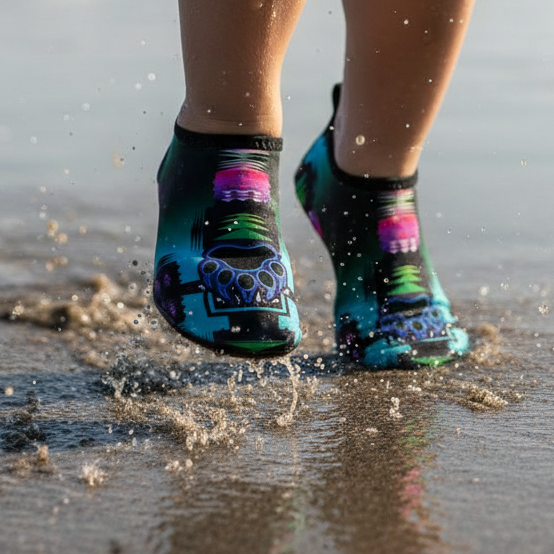 Kids Midnight Sage Turquoise Bearpaw Sockamoccs Slip On Shoes