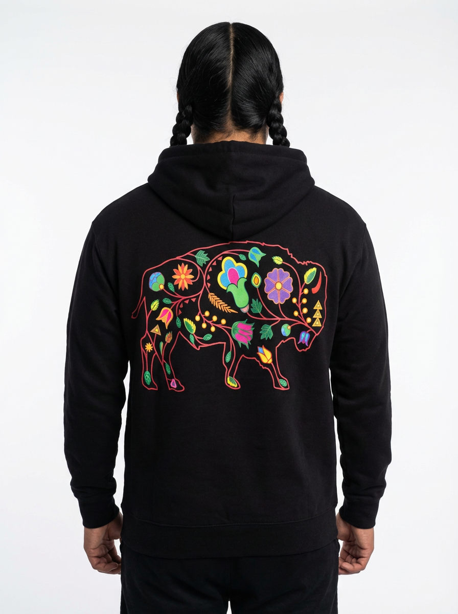 Floral Buffalo Pullover Hoodie