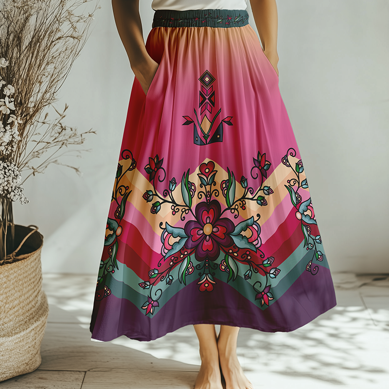 Amber Evening Garland with Geometric Skirt