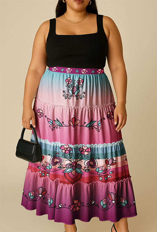 Aurora Blooms Three Tier Skirt
