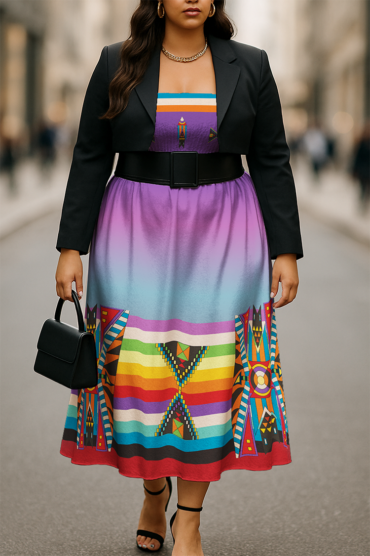 Blooming Spirit Geometric Smock Top Dress