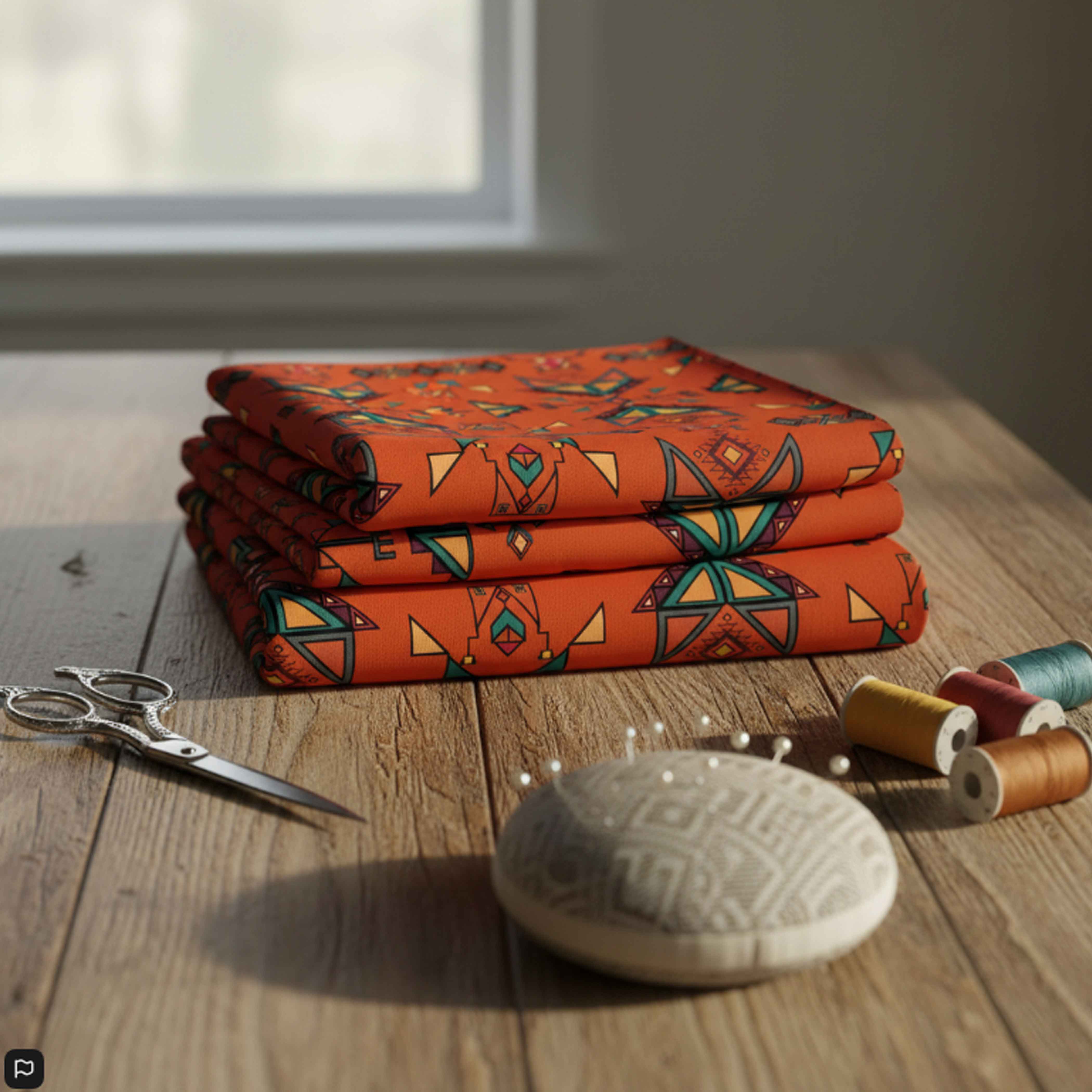 Arrow Dawn Orange Cotton Poplin