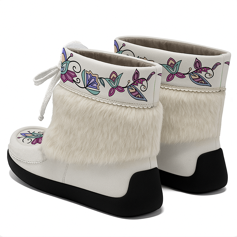Moonlit Frost Leather MocLux Ankle with Fur