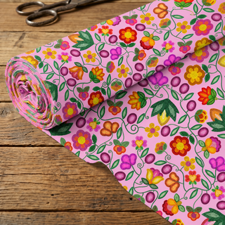Boreal Bounty Pink Cotton Poplin