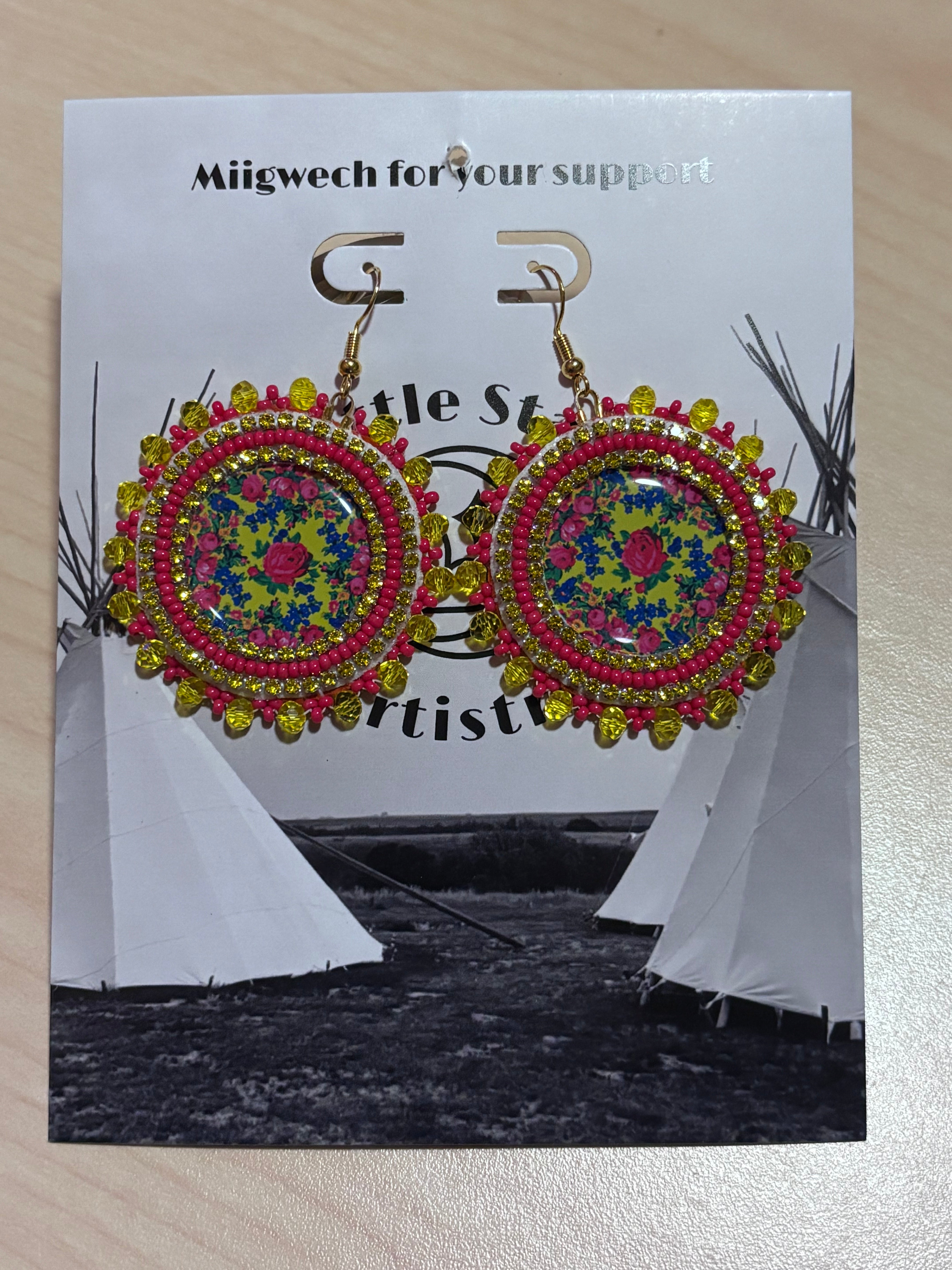 Dorienne Proulx Yellow Circle Earrings