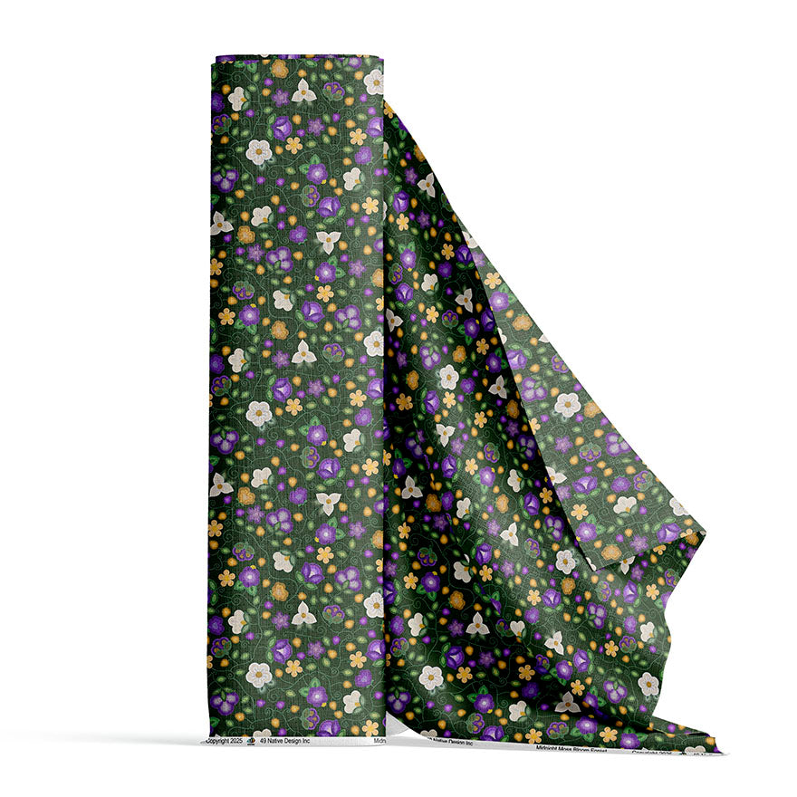 Midnight Moss Bloom Forest Cotton Poplin