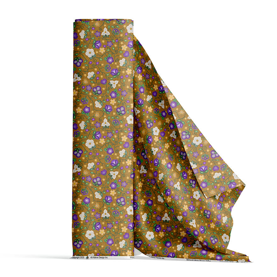 Midnight Moss Bloom Toffee Cotton Poplin