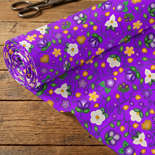 Midnight Moss Bloom Purple Cotton Poplin