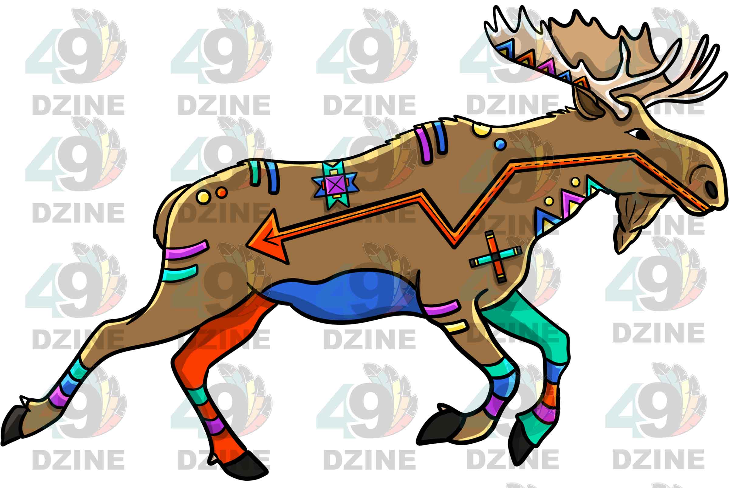 Moose 1 Colored UV Sticker