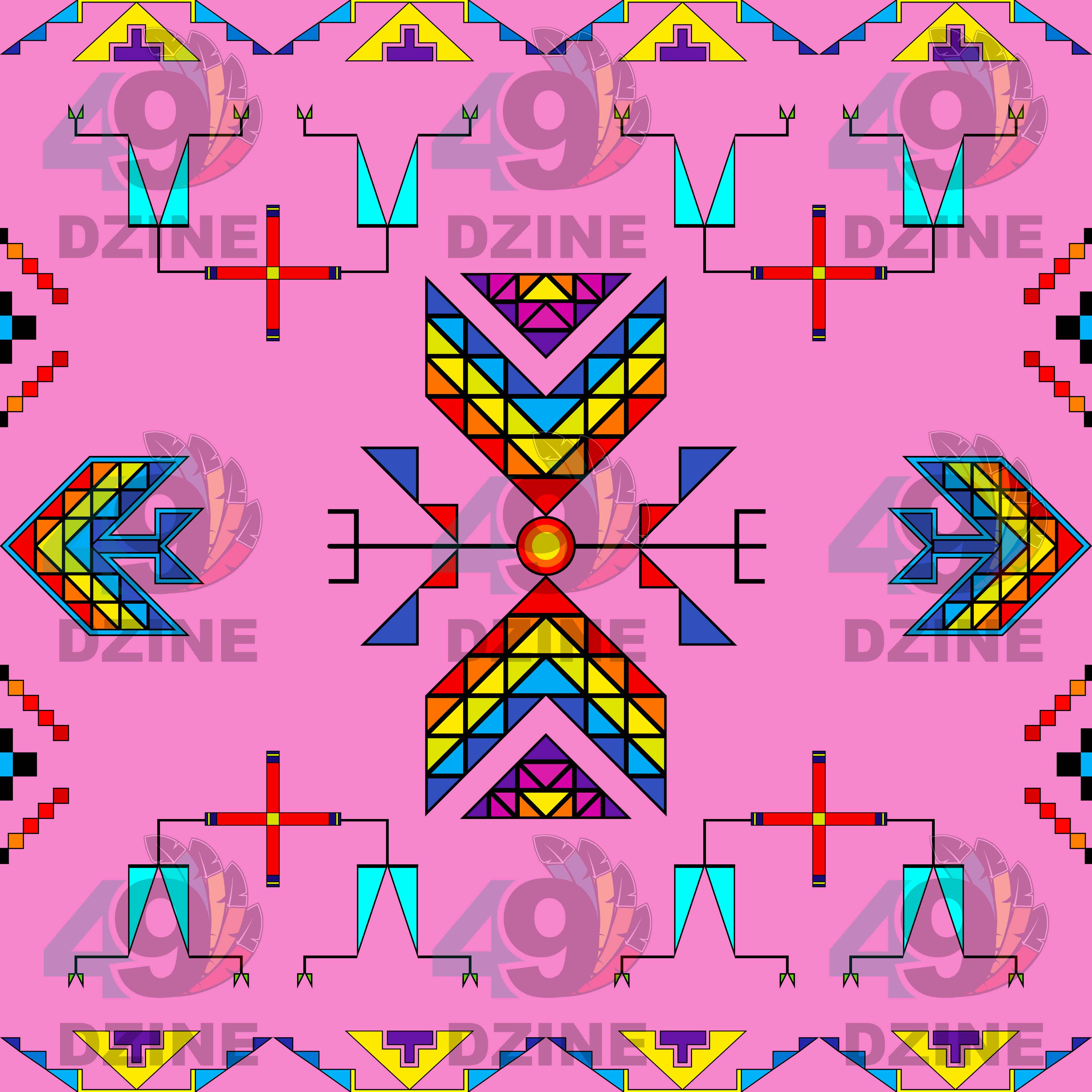 Rainy Chief Rainbow Blush Cotton Fabric