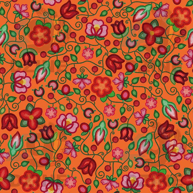 Rose Reverie Orange Cotton Poplin