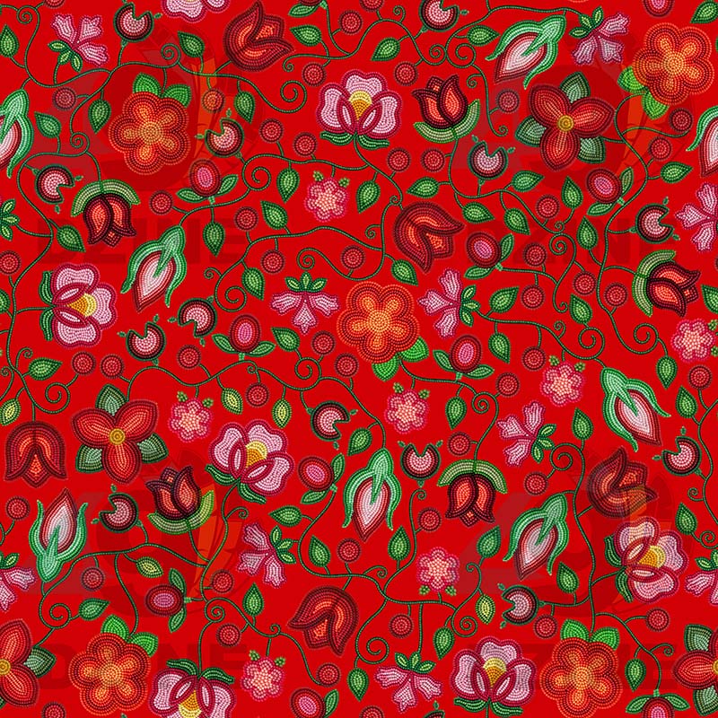 Rose Reverie Red Cotton Poplin