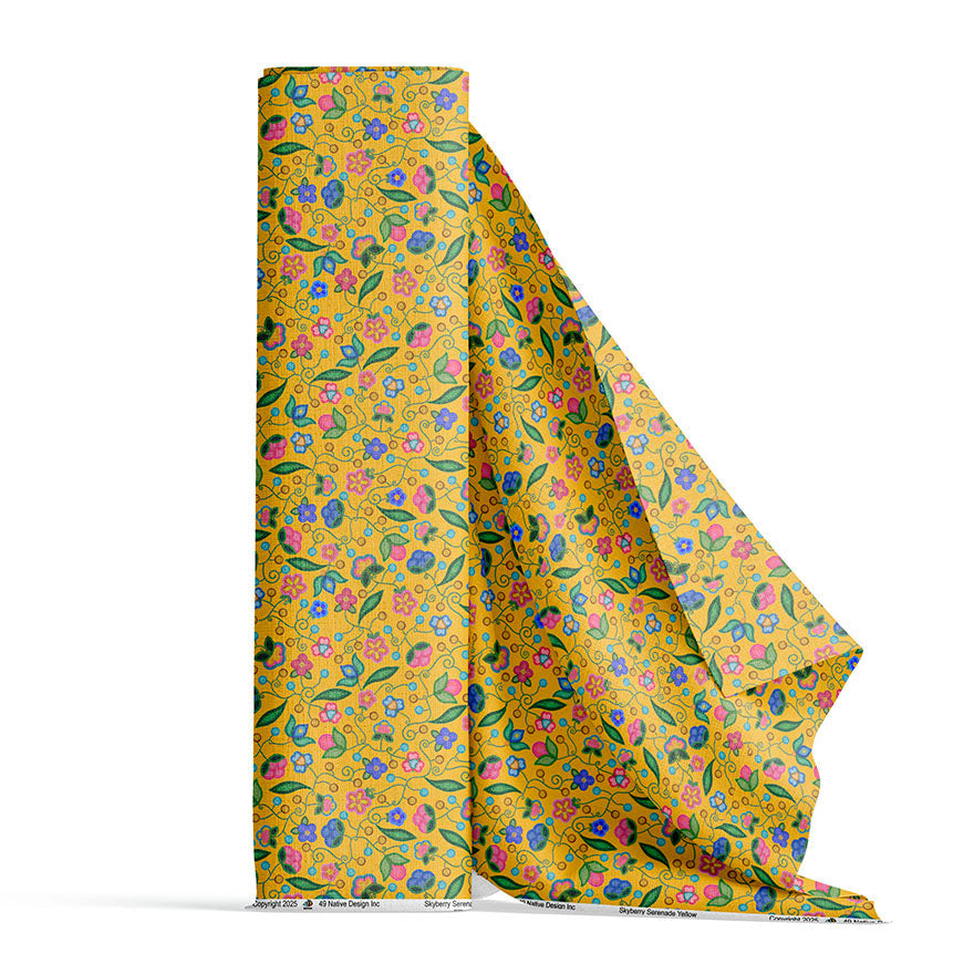 Skyberry Serenade Yellow Cotton Poplin