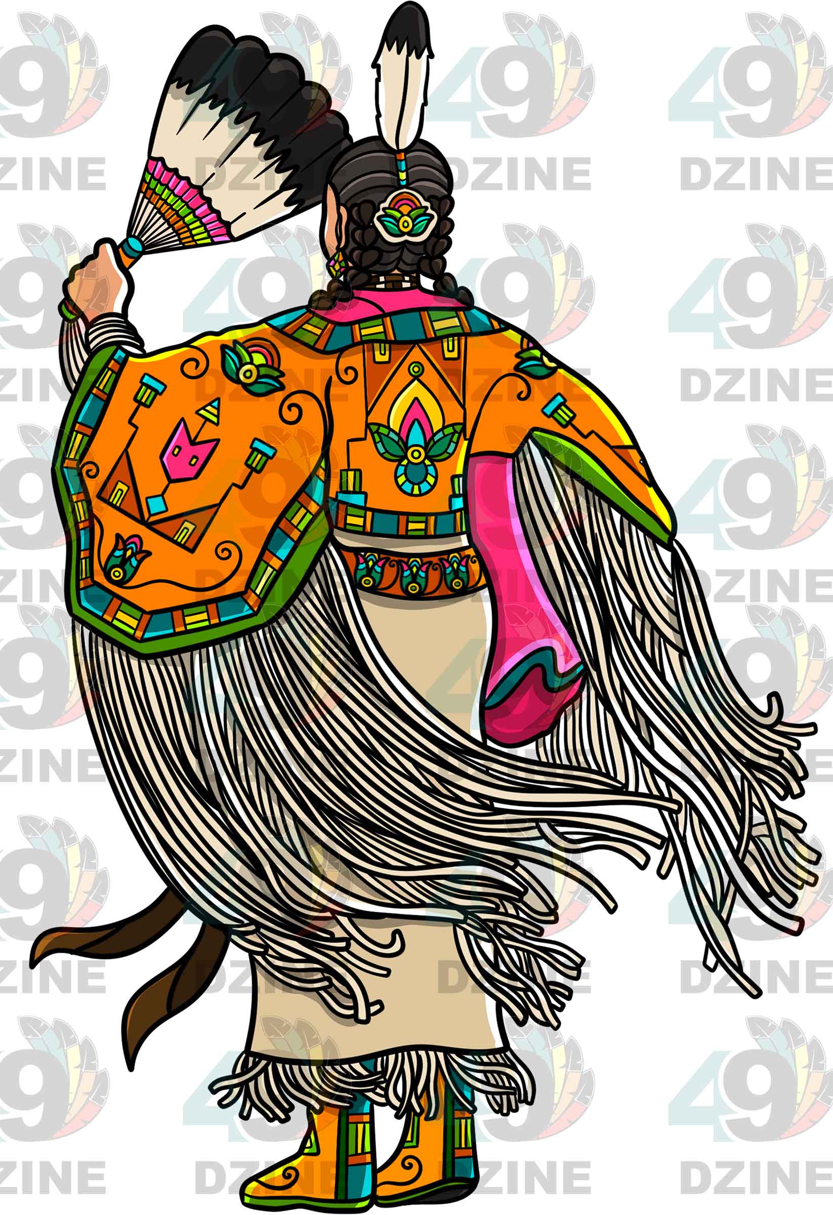 Traditional Buckskin Dancer 2 UV Sticker