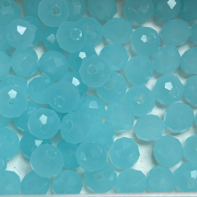 6mm Rondelle Glass Bead - Baby Powder