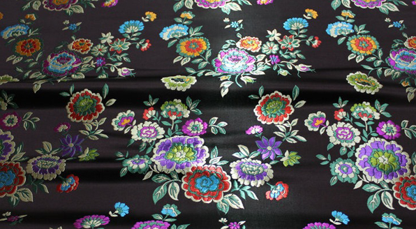 Petal Paradise Onyx Jacquard Fabric