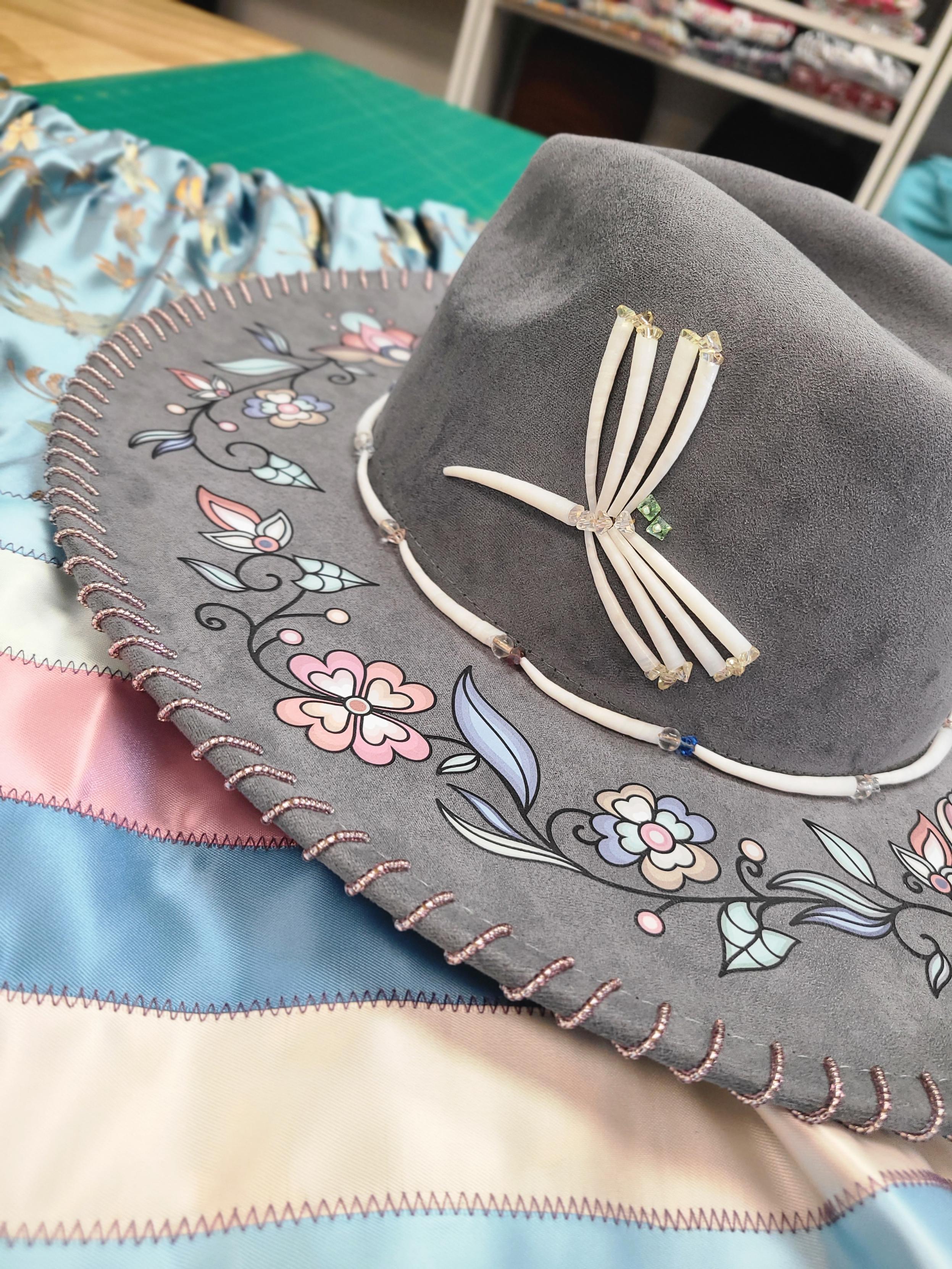 Handmade Beaded Frostfire Fedora Hat