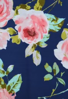 Bright Flowers Royal Cotton Fabric