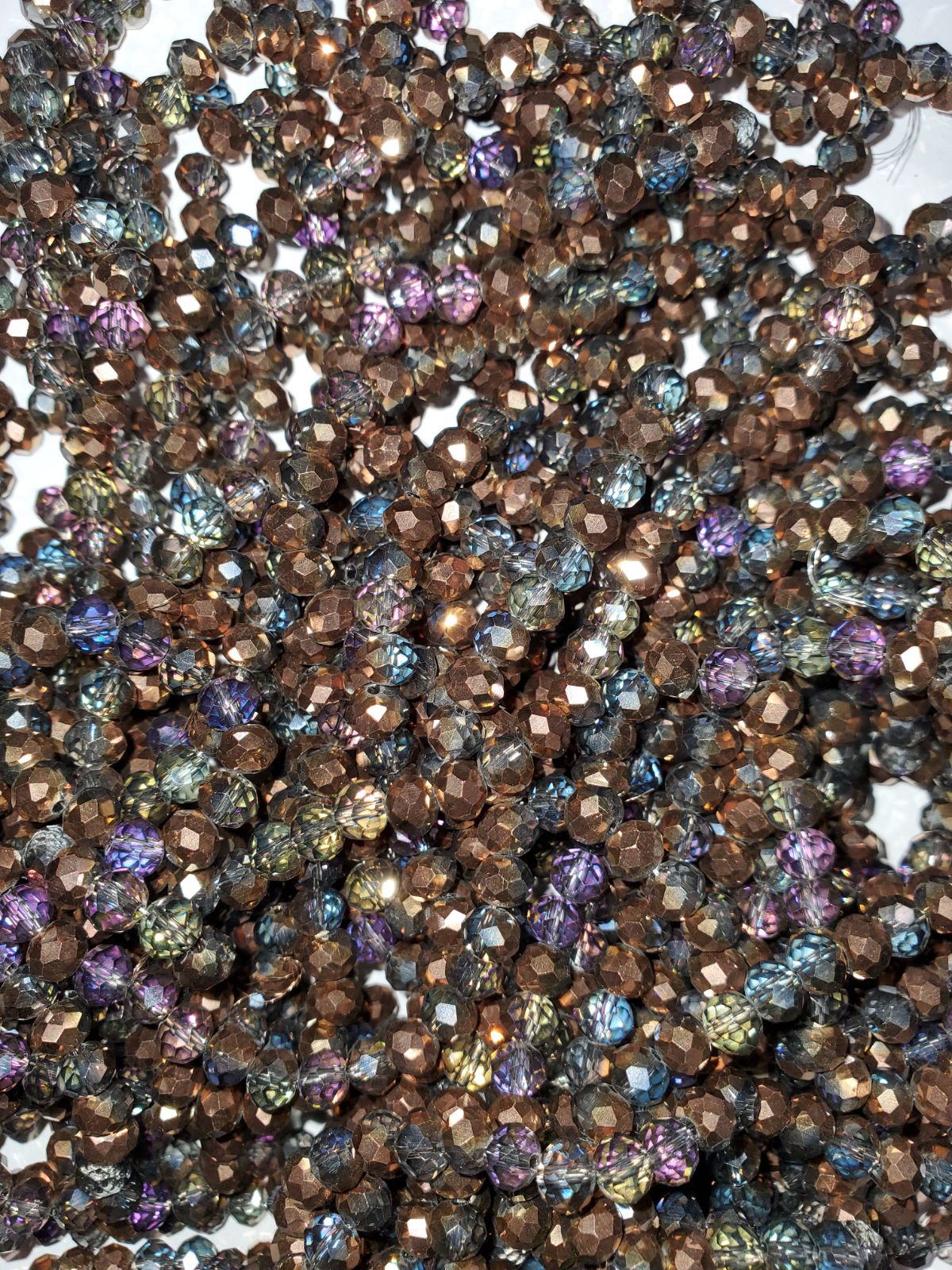 6mm Rondelle Glass Bead - Crystal Diamond