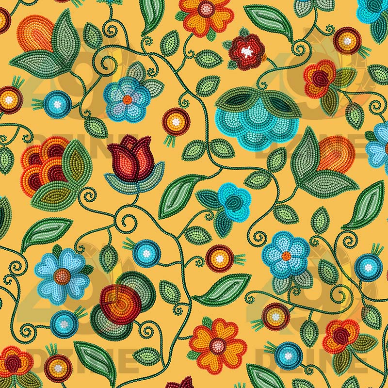 Prairie Fire Petals Honey Cotton Poplin