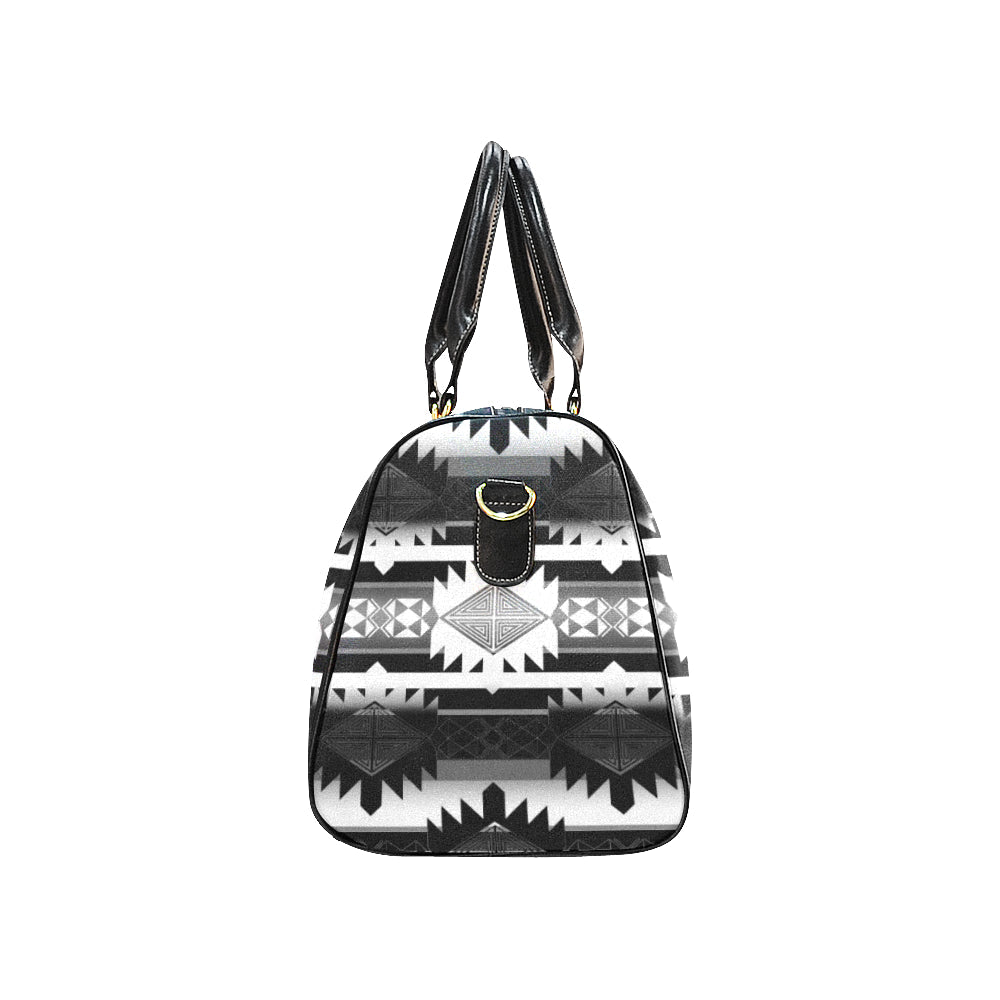 Okotoks Black and White New Waterproof Travel Bag/Large (Model 1639)