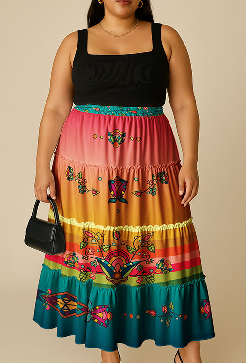 Abundant Harvest Three Tier Skirt