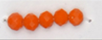 6mm Rondelle Glass Bead - Orange Slush