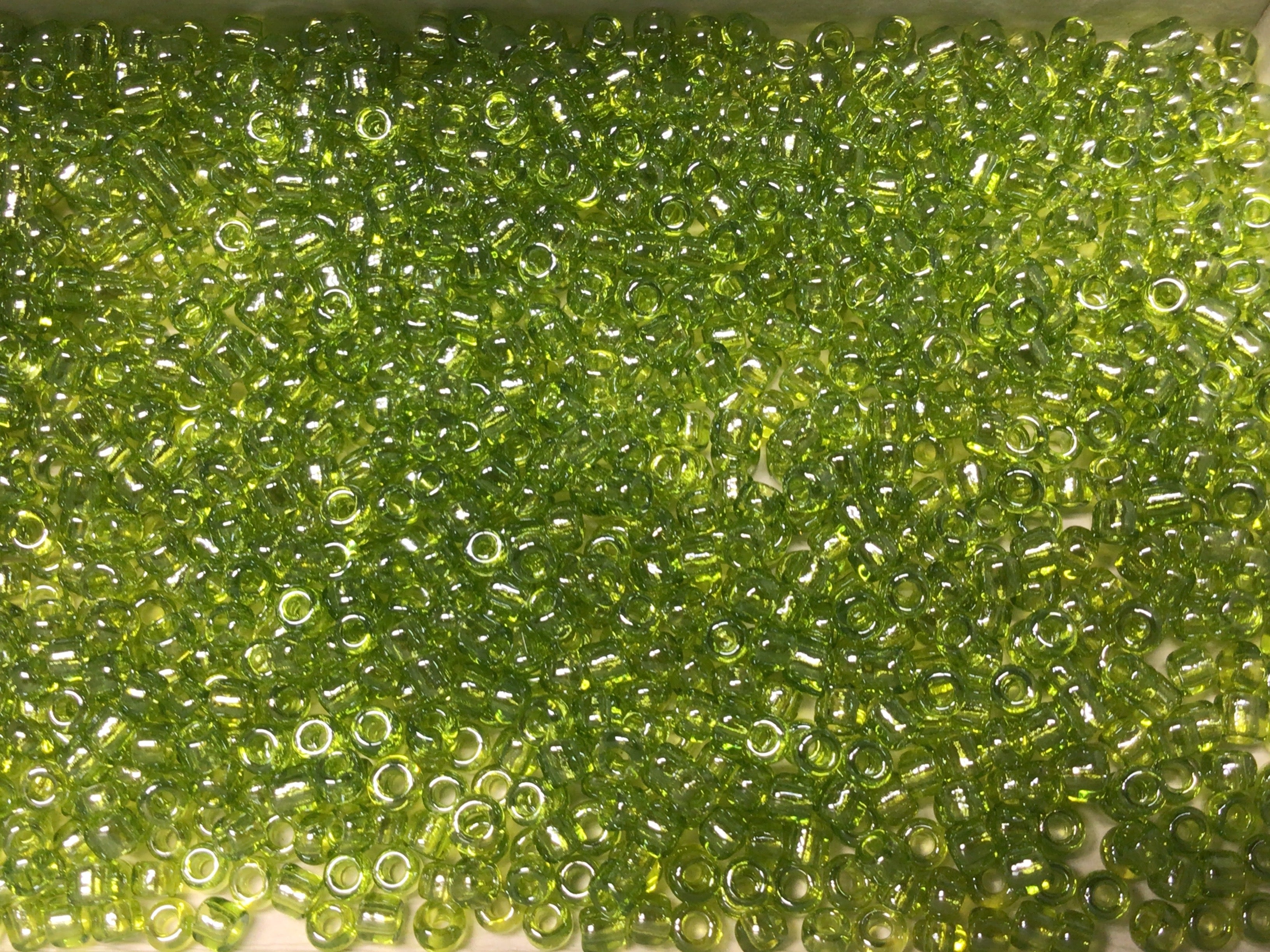 Transparent Lustered Seed Beads Size 11/0 - Tree Moss