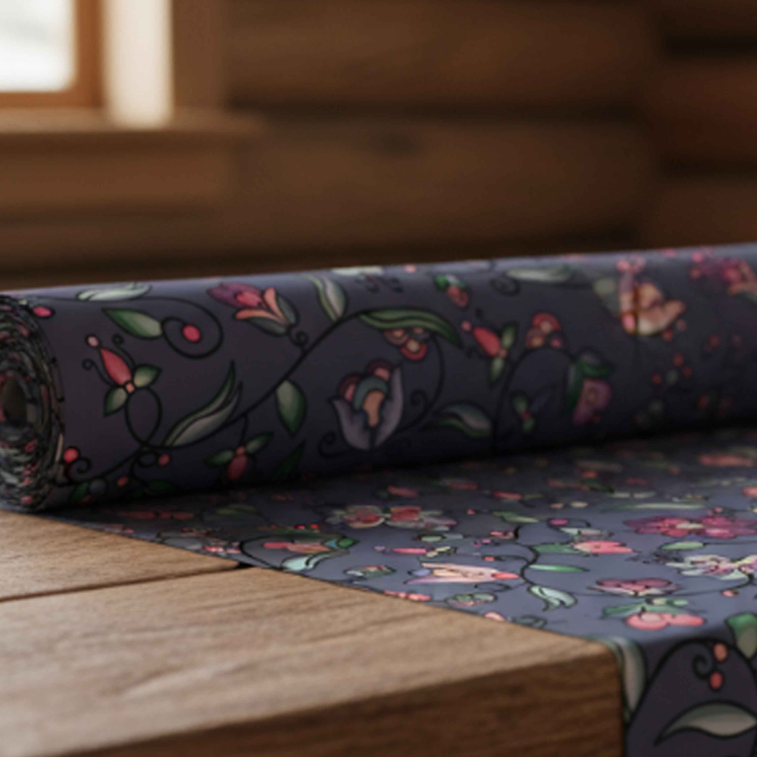 Amber Evening Garland Blue Cotton Poplin