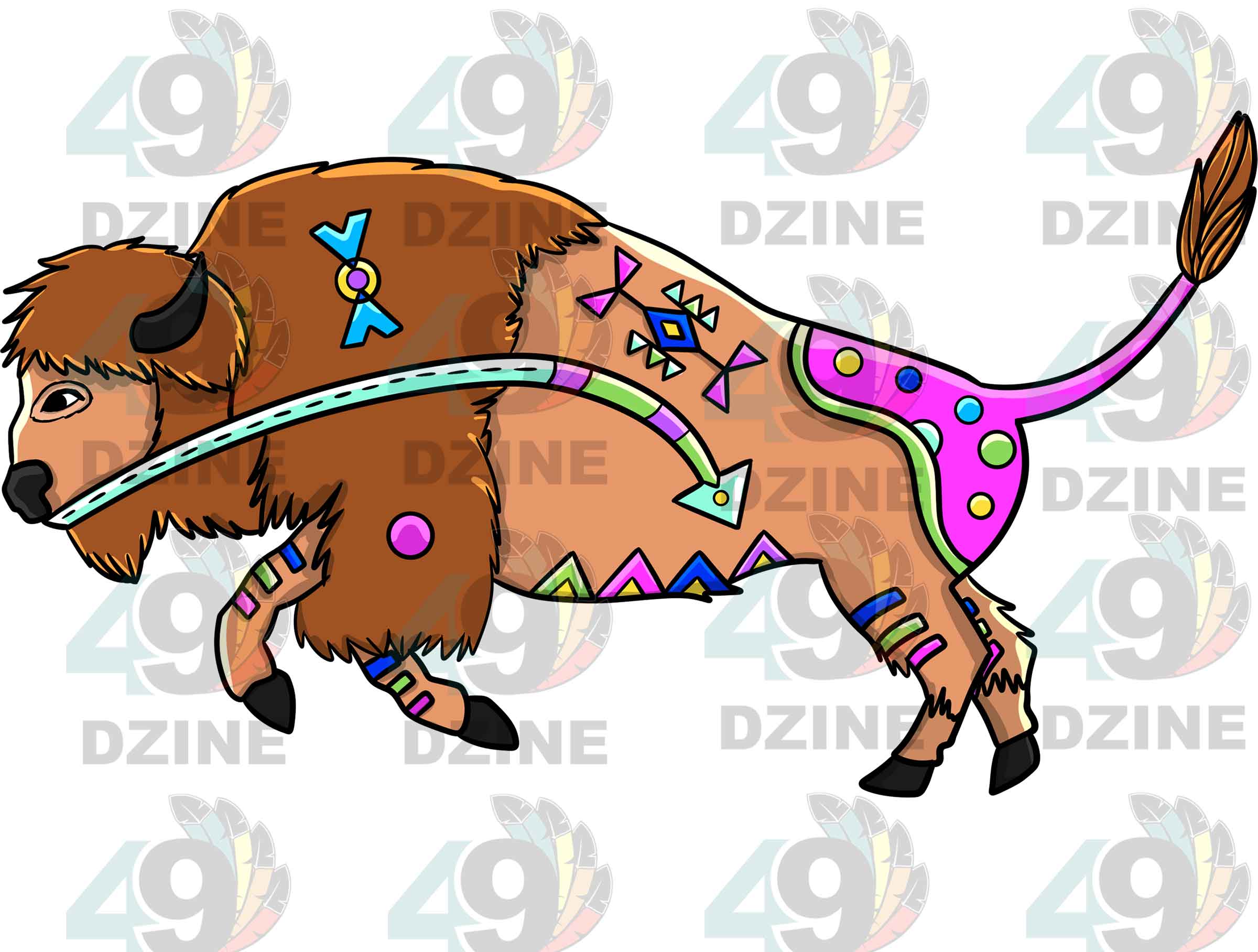 Buffalo 2 Colored UV Sticker
