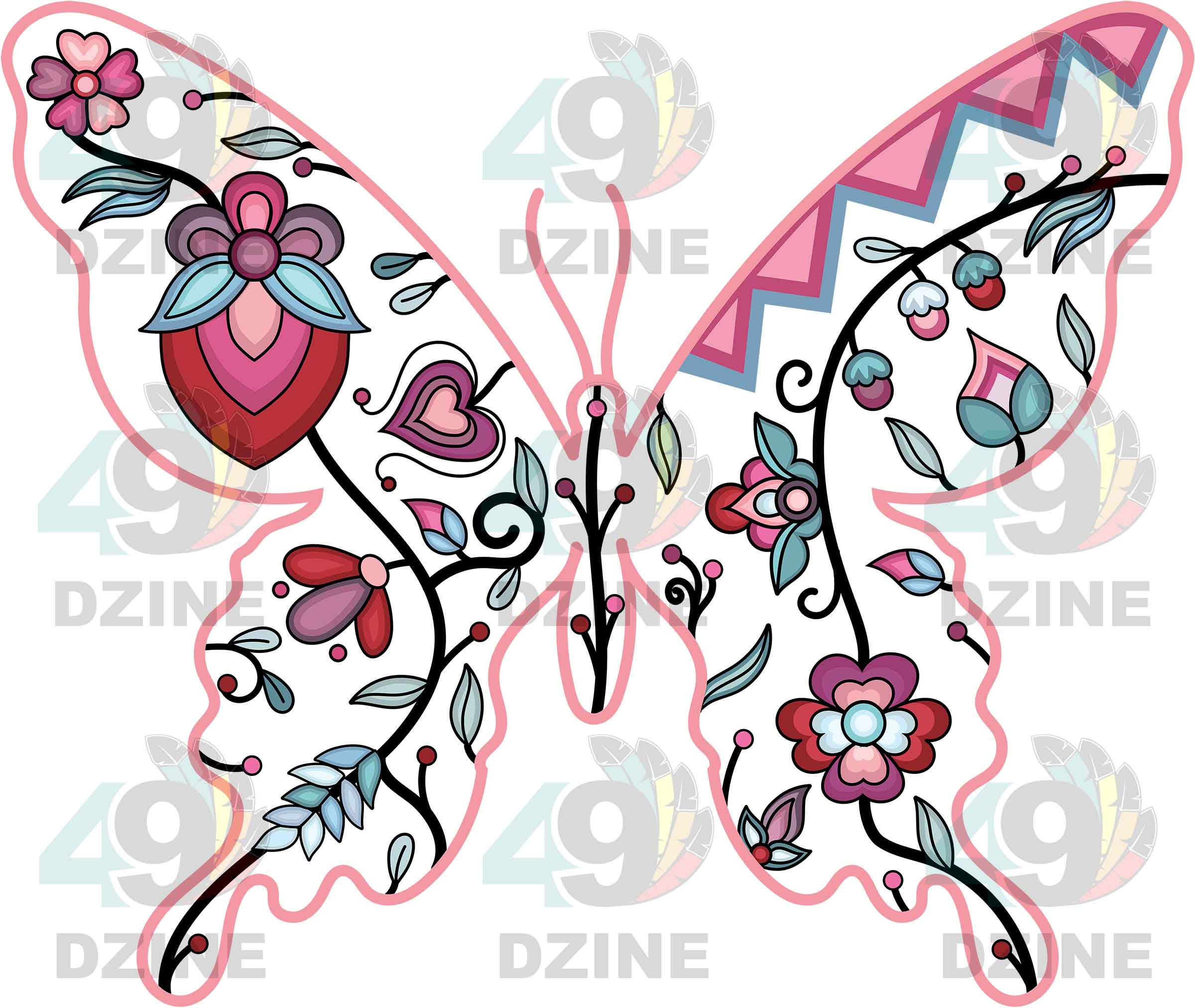Butterfly Floral Animals 02 UV Sticker