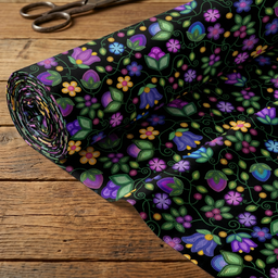 Bloom Uplift Black Cotton Poplin