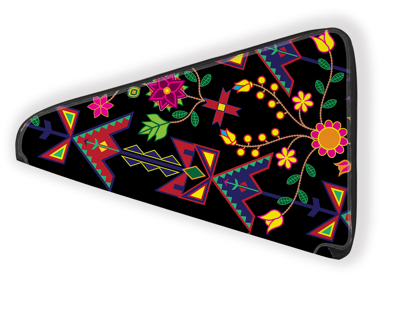 27 Inch Fan Case - Geometric Floral Spring Black