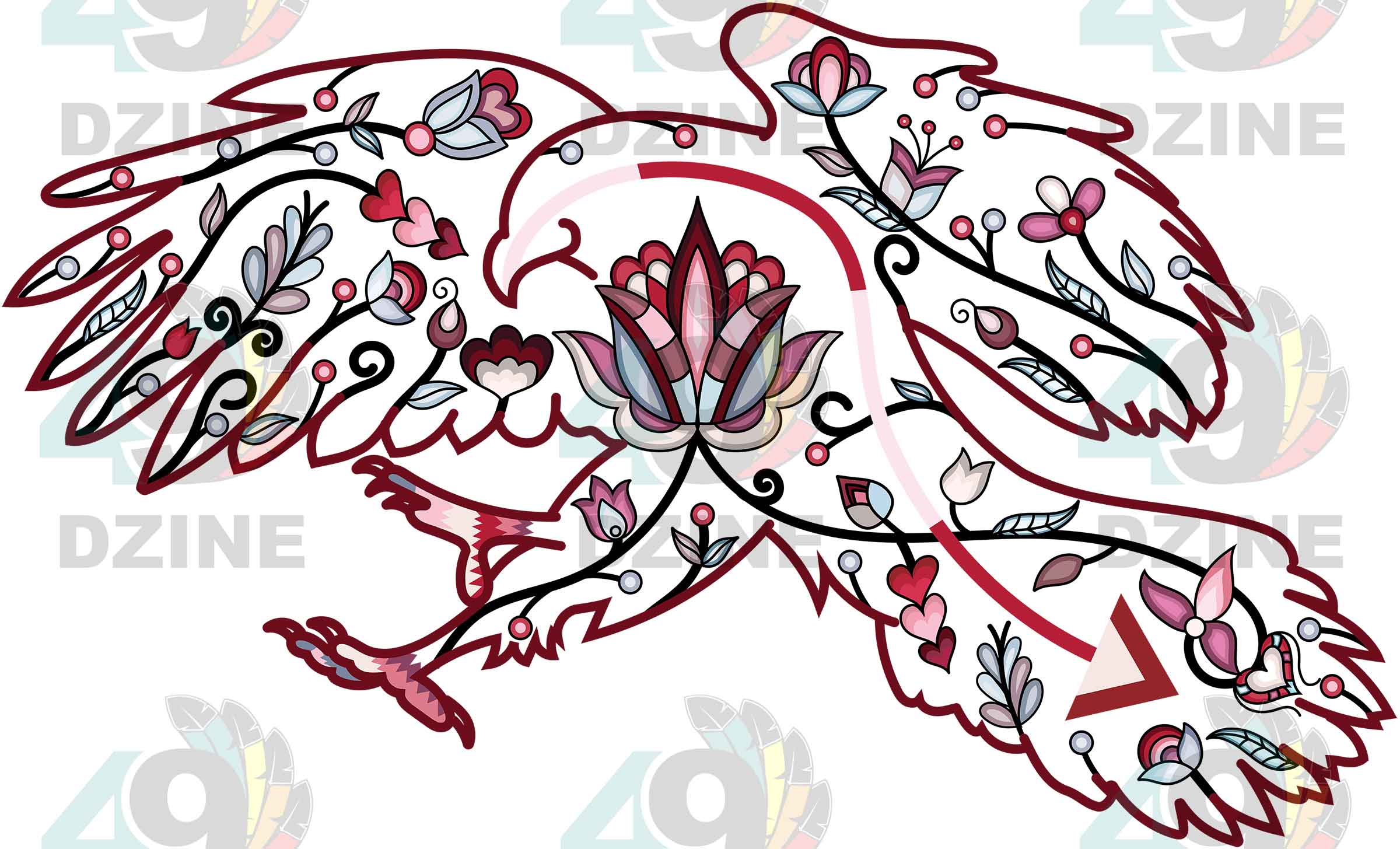 Hawker Floral Animals 01 UV Sticker