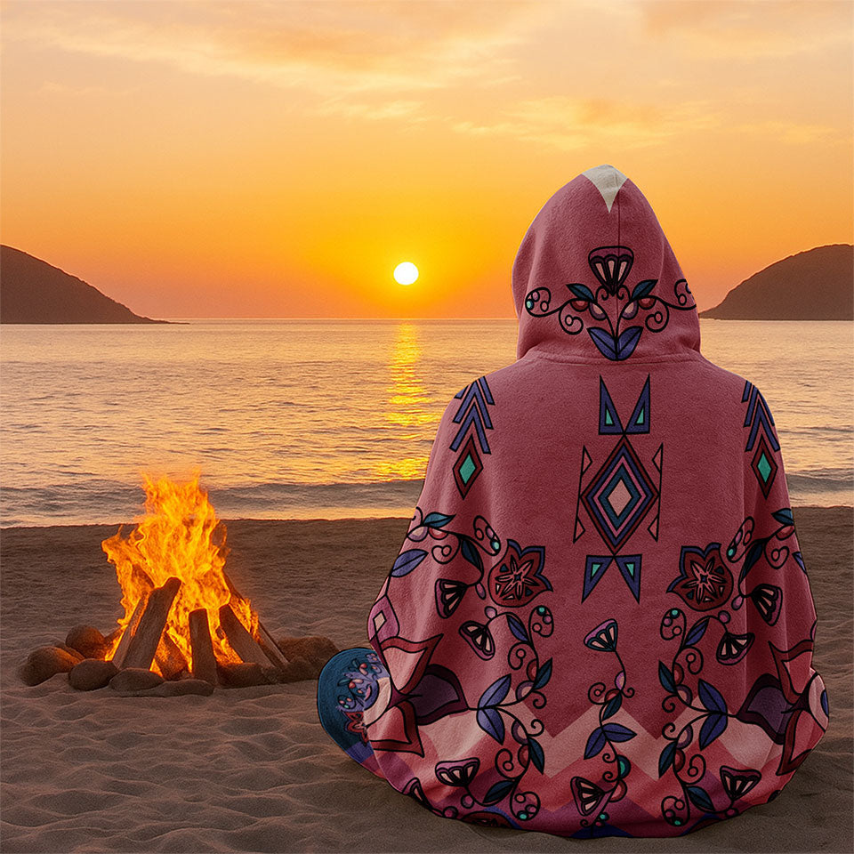 Frost Flower Circle Hooded Blanket