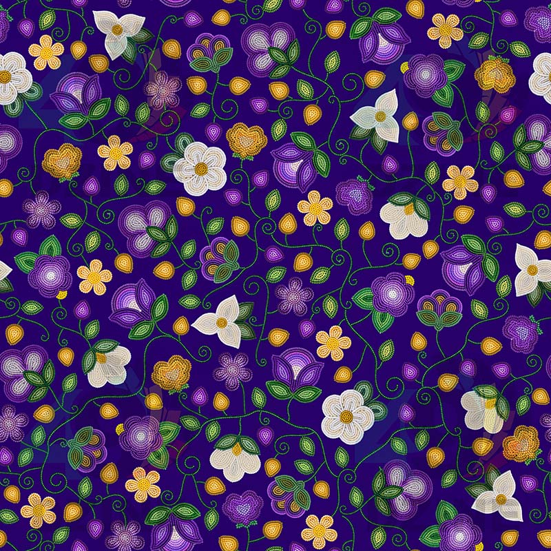 Midnight Moss Bloom Aubergine Cotton Poplin