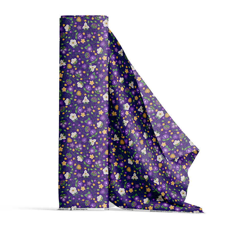 Midnight Moss Bloom Aubergine Cotton Poplin