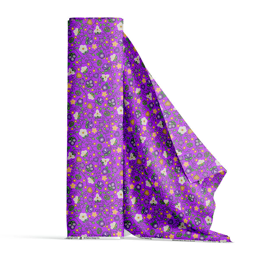 Midnight Moss Bloom Purple Cotton Poplin