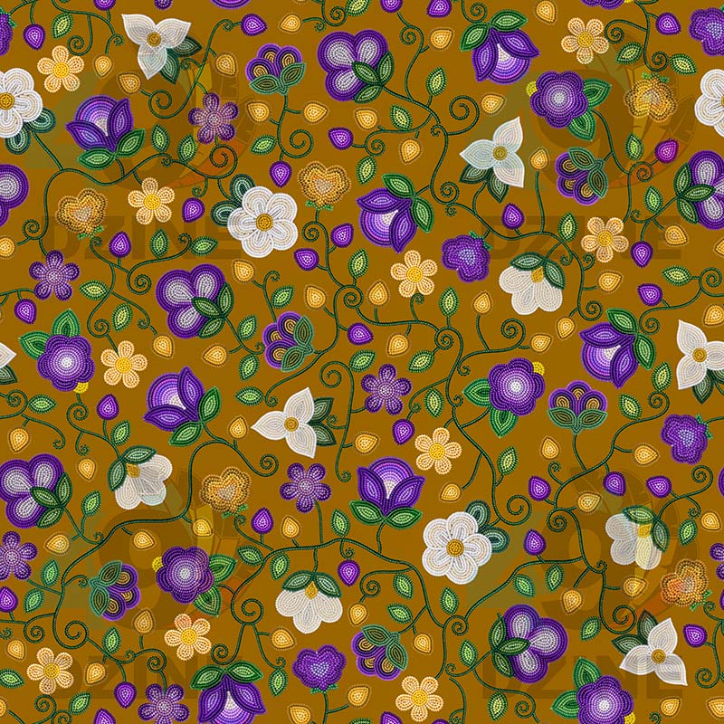 Midnight Moss Bloom Toffee Cotton Poplin