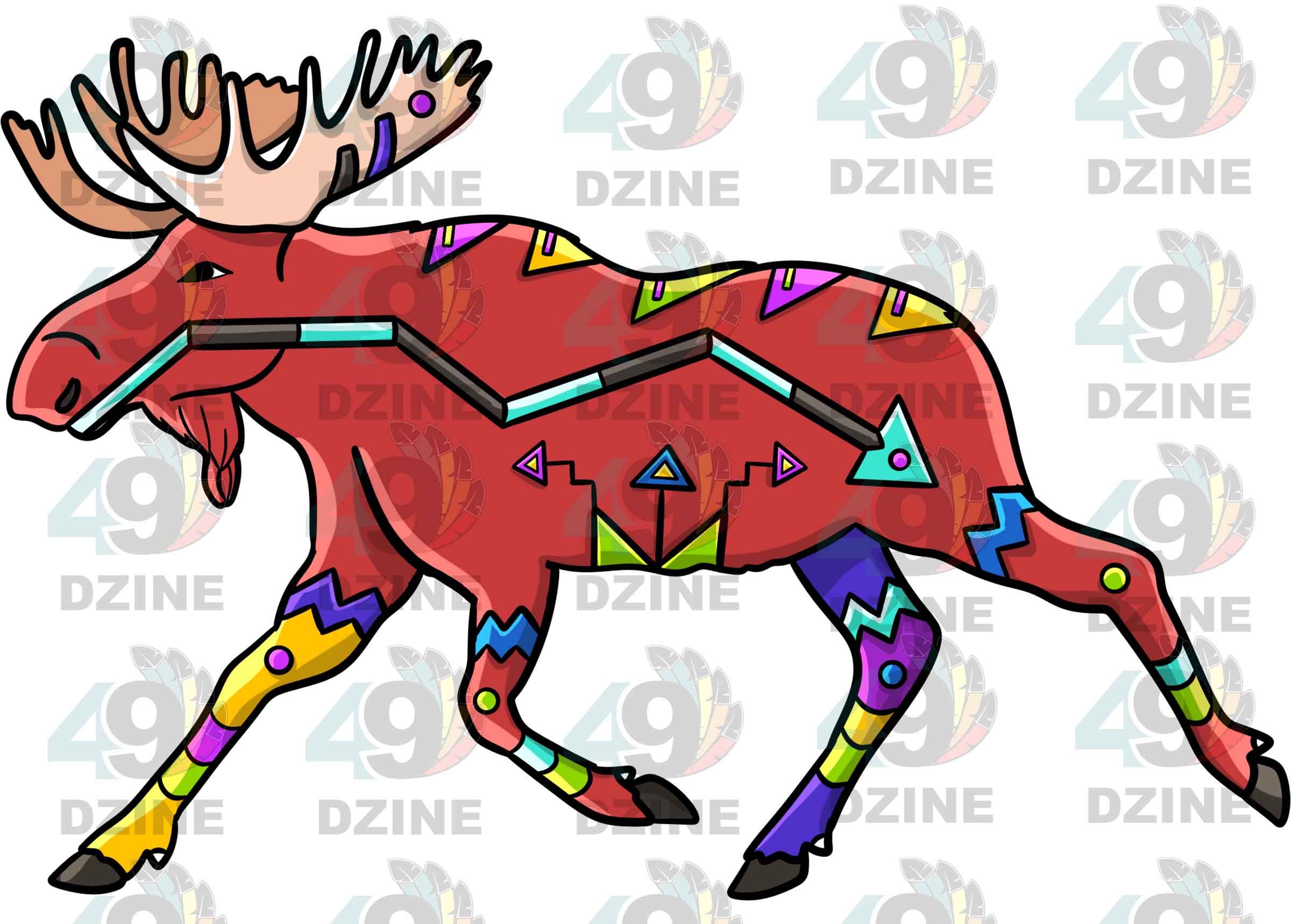 Moose 2 Colored UV Sticker
