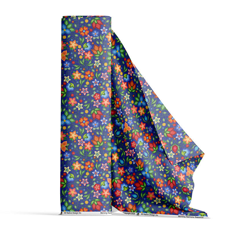 Morning Harmony Sapphire Cotton Poplin