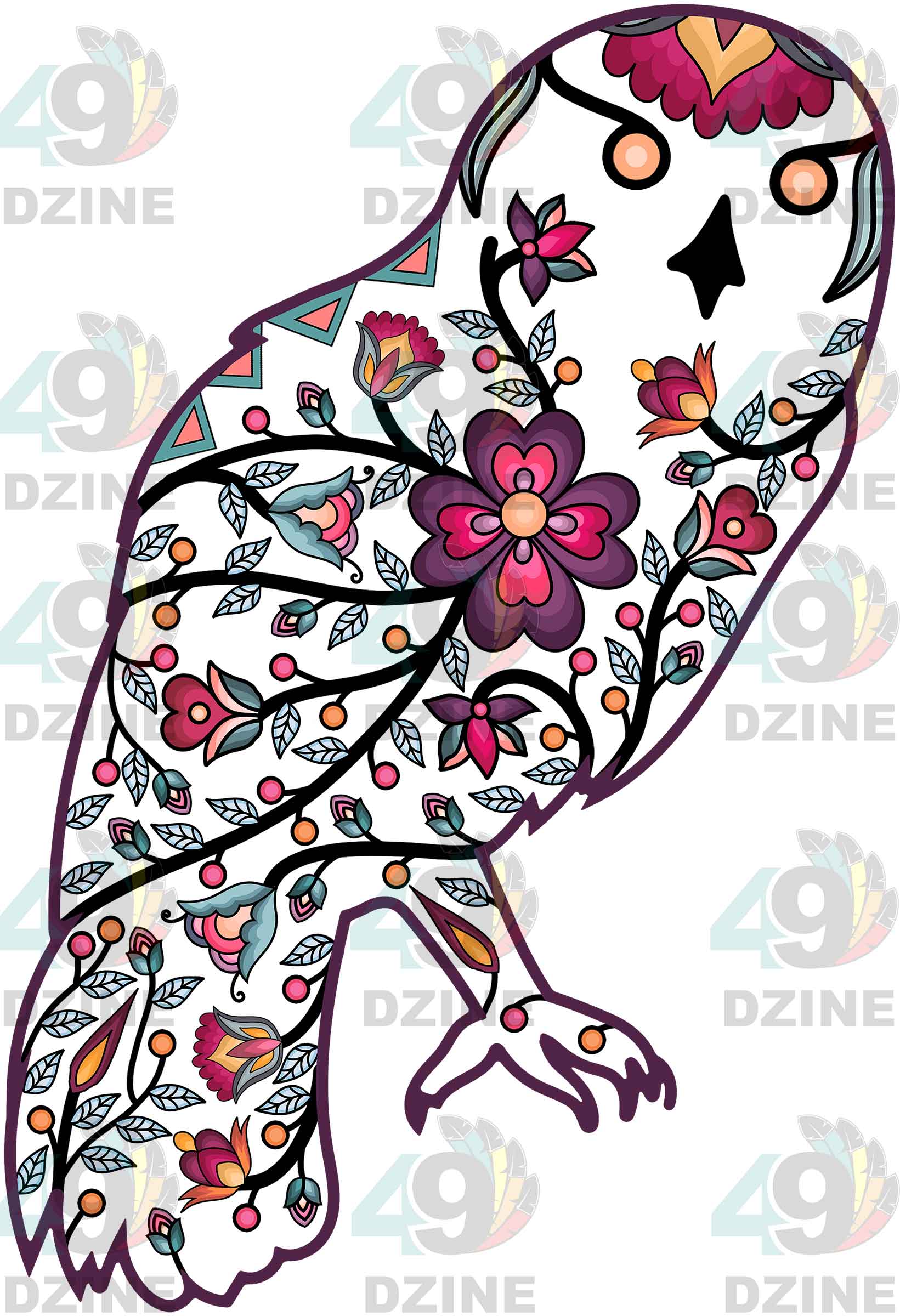 Owl Animal Motif 2 UV Sticker