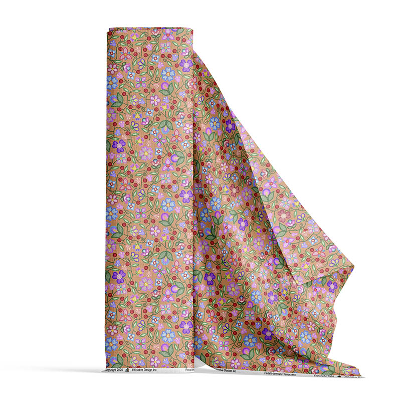 Petal Harmony Terra Cotta Cotton Poplin