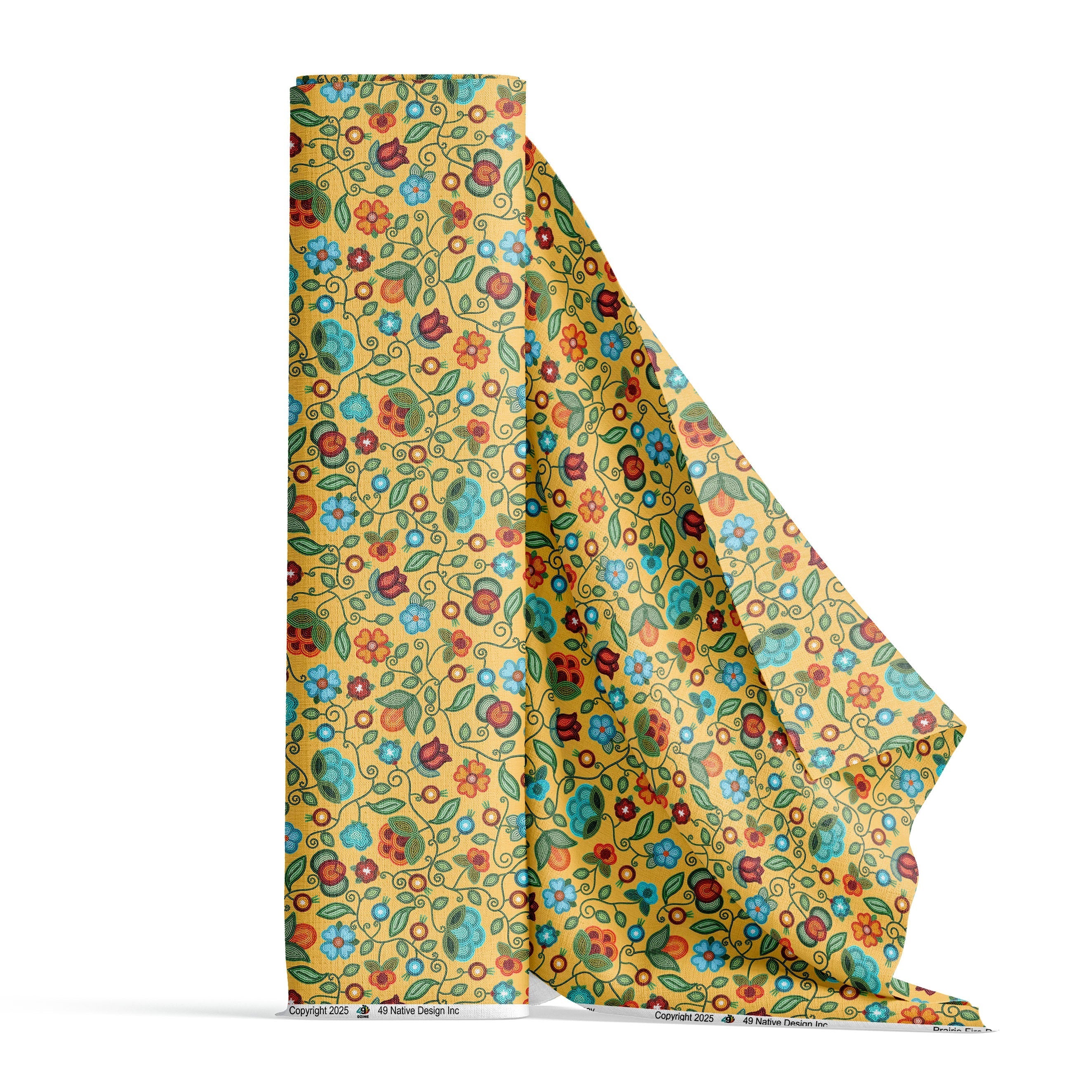 Prairie Fire Petals Honey Cotton Poplin