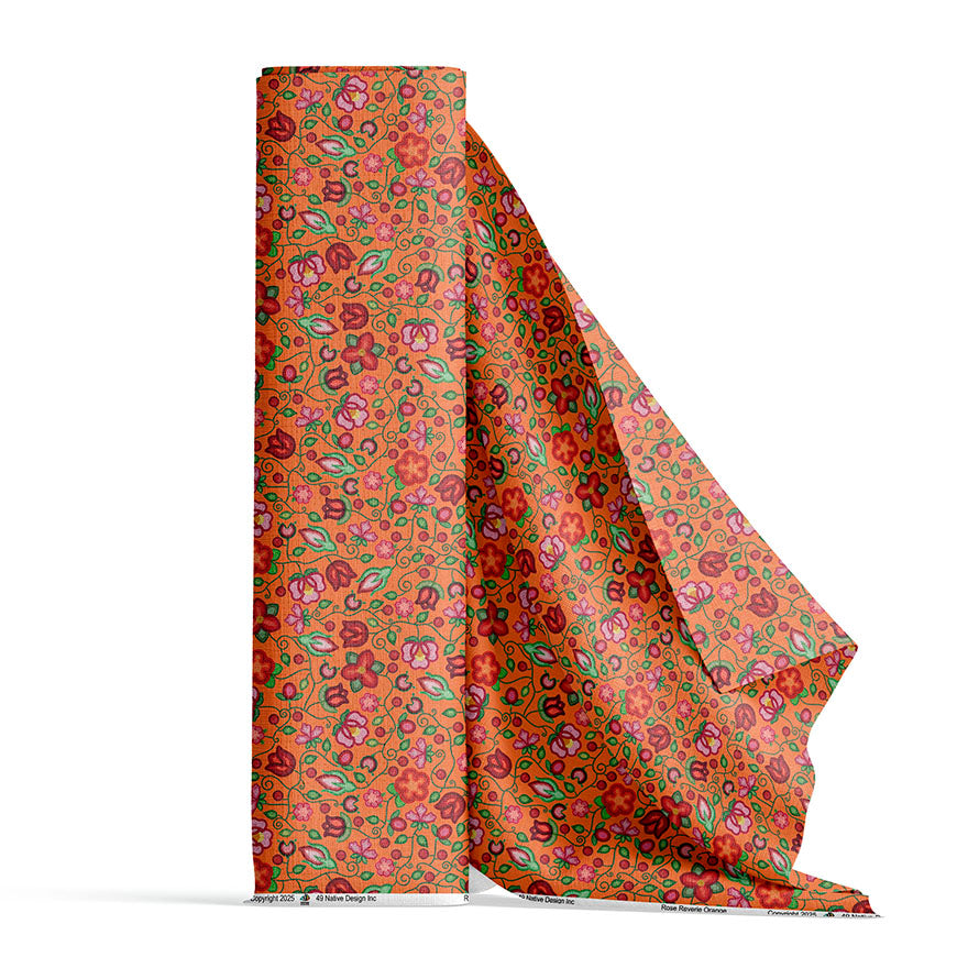 Rose Reverie Orange Cotton Poplin