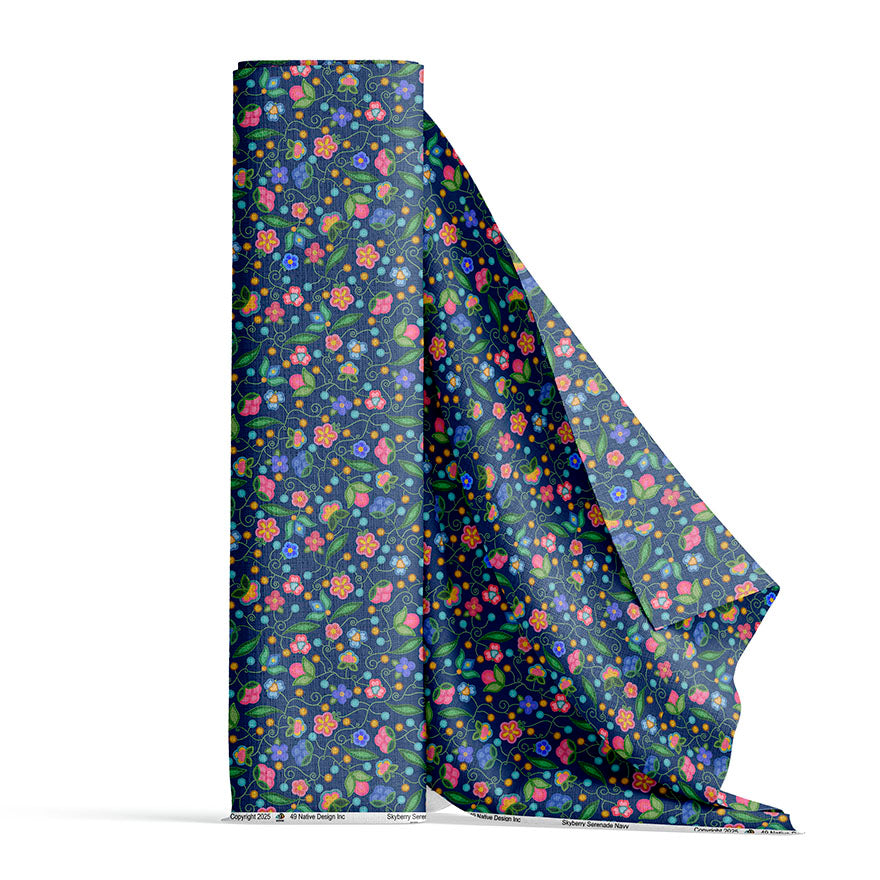 Skyberry Serenade Navy Cotton Poplin