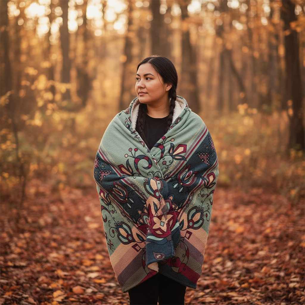 Northern Ember Hooded Blanket