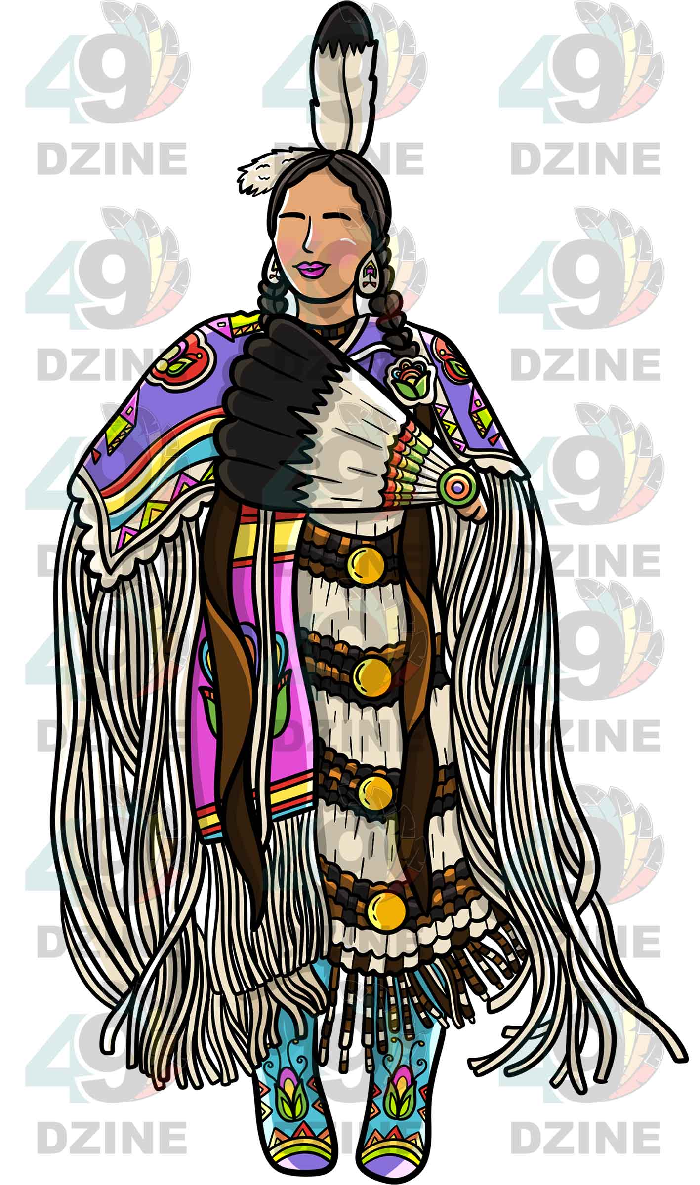 Traditional Buckskin Dancer 4 UV Sticker
