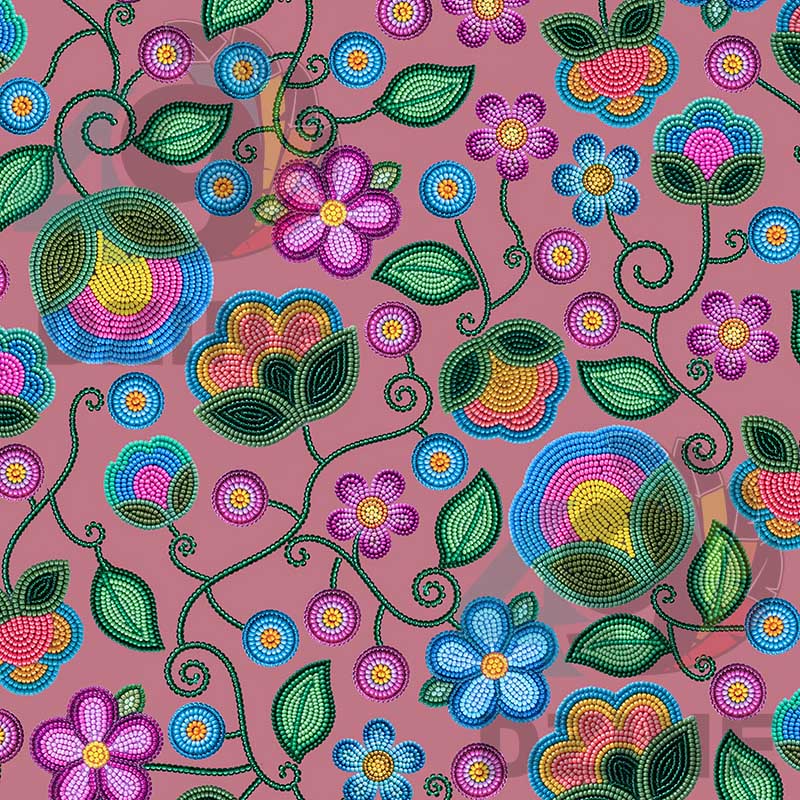 Turquoise Sunbeam Peach Cotton Poplin