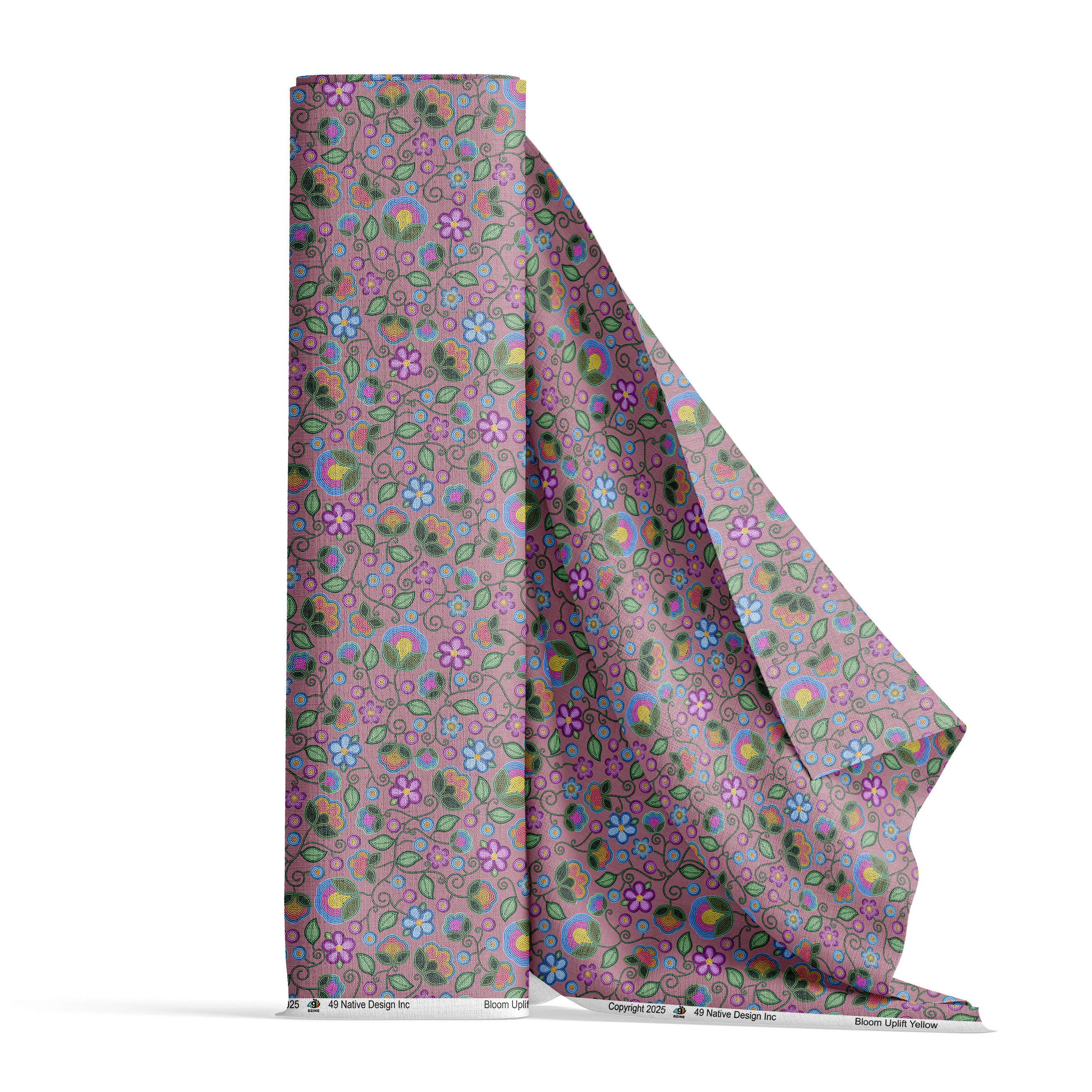 Turquoise Sunbeam Peach Cotton Poplin